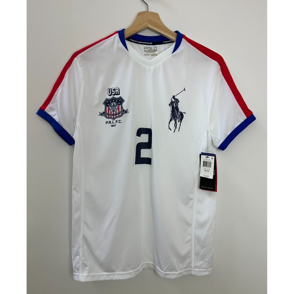 NEW Polo Sport Ralph Lauren USA Performance Shirt White Soccer Football Size XS - Picture 2 of 9